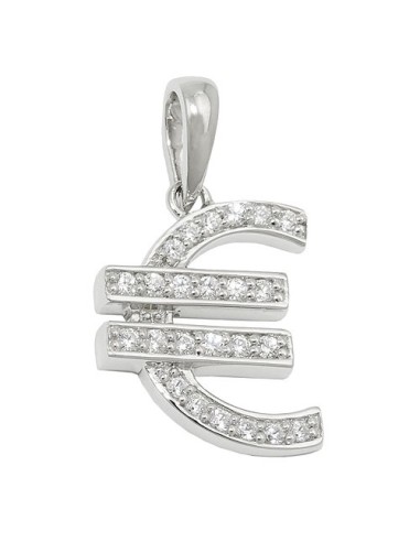 Hängsmycke Euro Symbol Zirconia Silver 925
