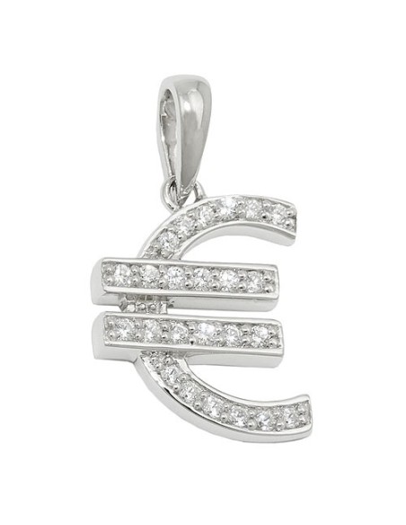 Hängsmycke Euro Symbol Zirconia Silver 925