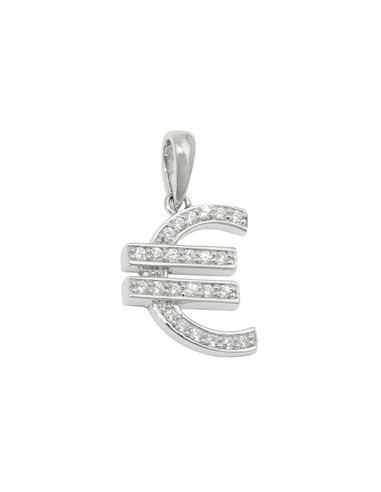 Hängsmycke Euro Symbol Zirconia Silver 925
