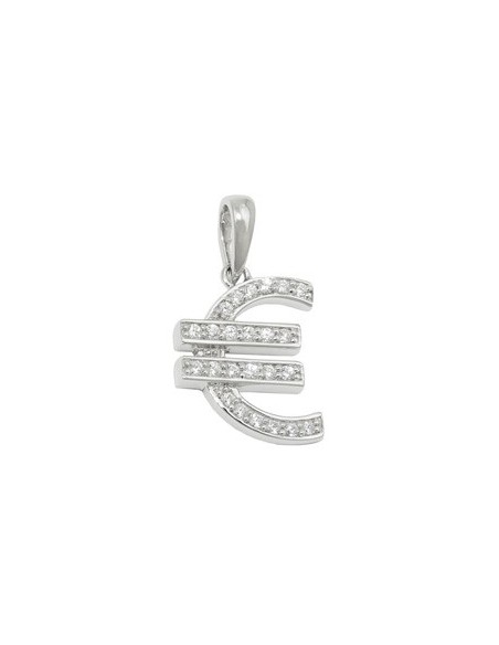 Hängsmycke Euro Symbol Zirconia Silver 925