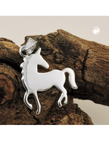 Hängsmycke Flat Unicorn Polished Silver 925