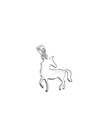 Hängsmycke Flat Unicorn Polished Silver 925