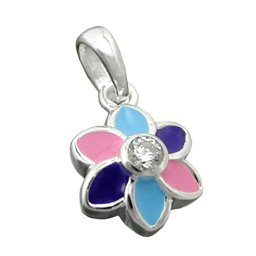 Hängsmycke Flower Multicolor Silver 925