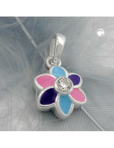 Hängsmycke Flower Multicolor Silver 925