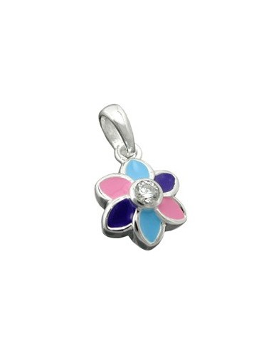 Hängsmycke Flower Multicolor Silver 925