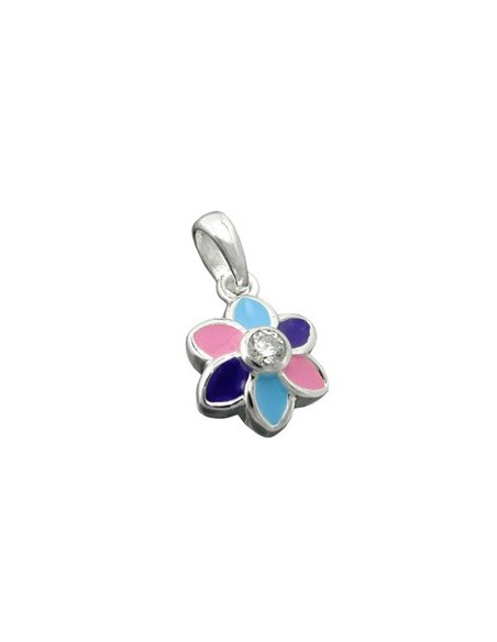 Hängsmycke Flower Multicolor Silver 925