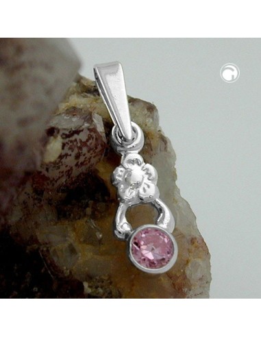 Hängsmycke Flower Pink Silver 925