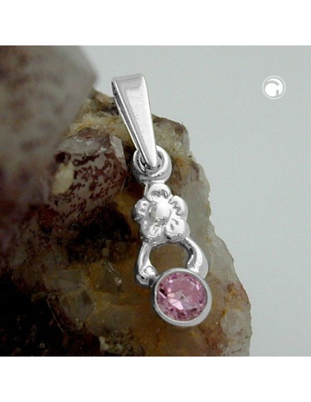 Hängsmycke Flower Pink Silver 925