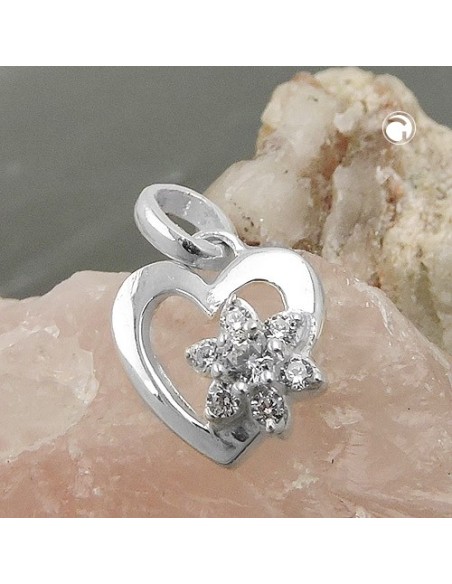 Hängsmycke Flower Zirconia Silver 925