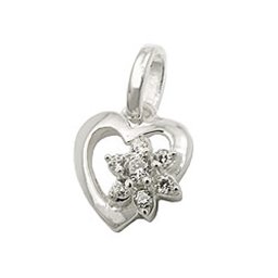 Hängsmycke Flower Zirconia Silver 925