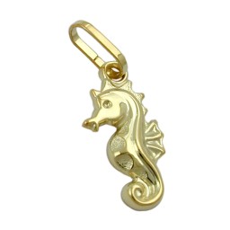 pendant 14x7mm seahorse shiny 9k gold