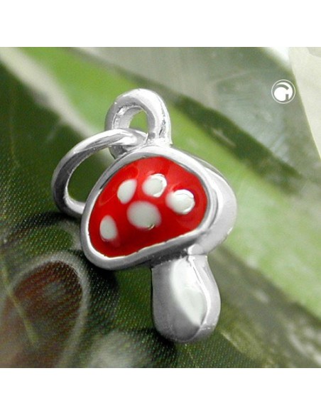 Hängsmycke Fly Agaric Red Silver 925