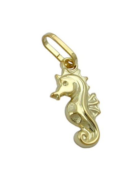 pendant 14x7mm seahorse shiny 9k gold