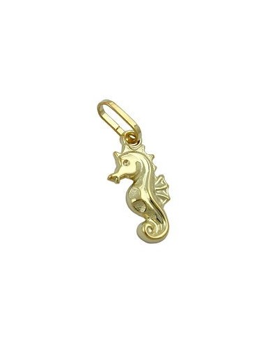 pendant 14x7mm seahorse shiny 9k gold