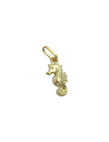 pendant 14x7mm seahorse shiny 9k gold