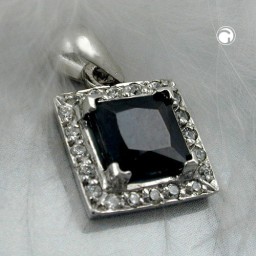 pendant black stone zirconia 9k gold