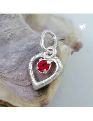 Hängsmycke Glass-Stone Red Silver 925