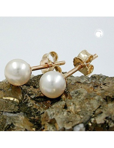 stud earrings approx. 6mm freshwater cultured pearl 9k gold