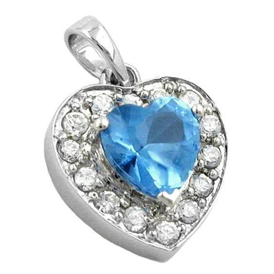Hängsmycke Heart Blue Zirconia Crystal Silver 925