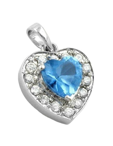 Hängsmycke Heart Blue Zirconia Crystal Silver 925