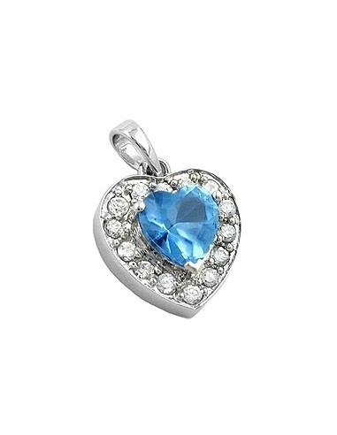 Hängsmycke Heart Blue Zirconia Crystal Silver 925