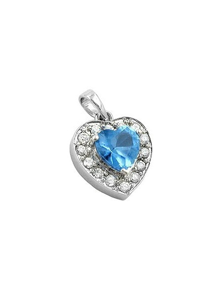 Hängsmycke Heart Blue Zirconia Crystal Silver 925