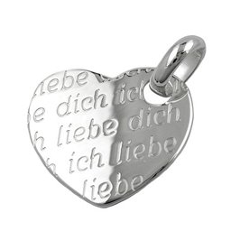 Hängsmycke Heart Ich Liebe Dich Silver 925