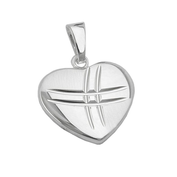 Hängsmycke Heart Shiny - Matt Silver 925