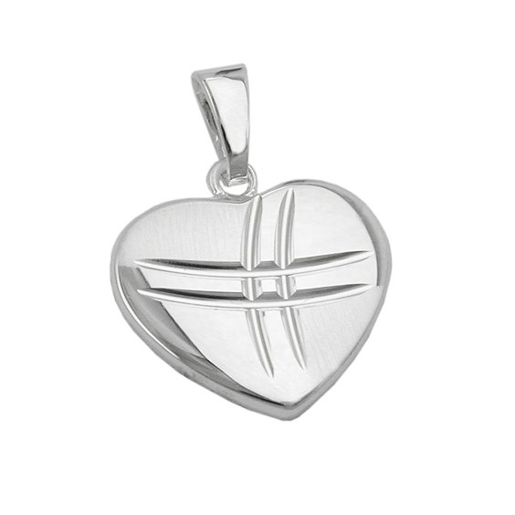 Hängsmycke Heart Shiny - Matt Silver 925