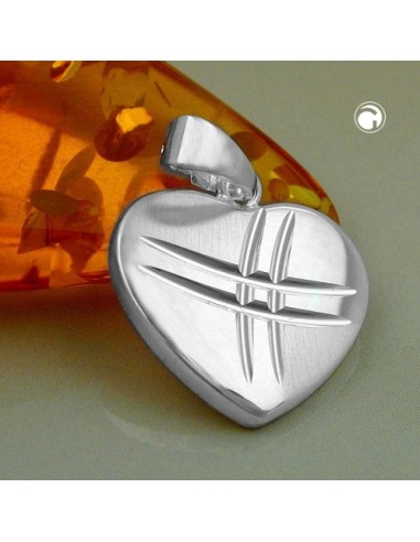 Hängsmycke Heart Shiny - Matt Silver 925