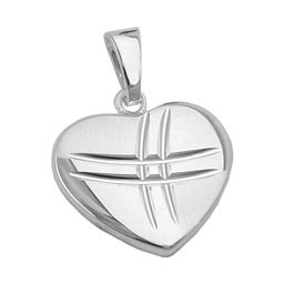 Hängsmycke Heart Shiny - Matt Silver 925