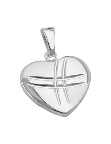Hängsmycke Heart Shiny - Matt Silver 925