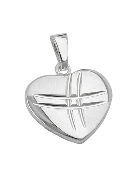 Hängsmycke Heart Shiny - Matt Silver 925