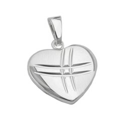 Hängsmycke Heart Shiny - Matt Silver 925