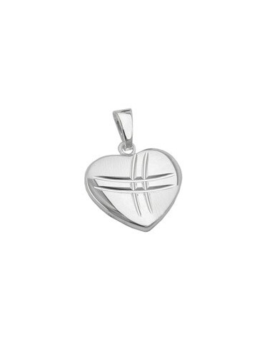 Hängsmycke Heart Shiny - Matt Silver 925