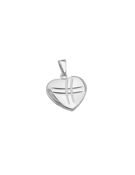 Hängsmycke Heart Shiny - Matt Silver 925