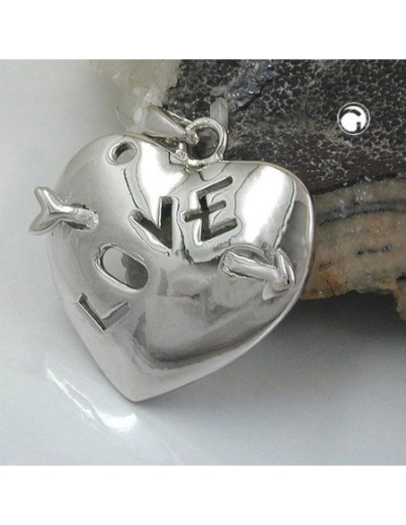 Hängsmycke Heart With Bow Silver 925