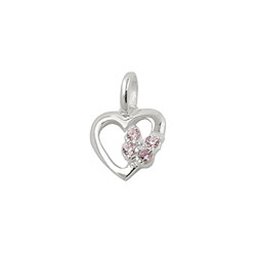 Hängsmycke Heart With Butterfly Silver 925