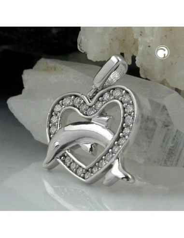 Hängsmycke Heart With Dolphin Silver 925