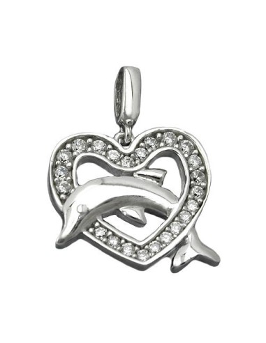 Hängsmycke Heart With Dolphin Silver 925