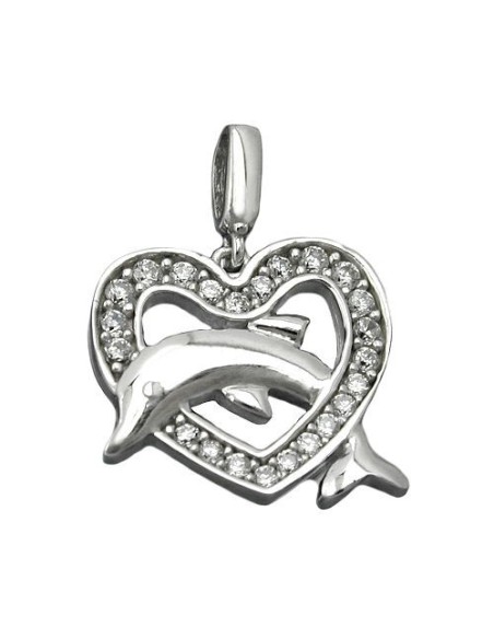 Hängsmycke Heart With Dolphin Silver 925