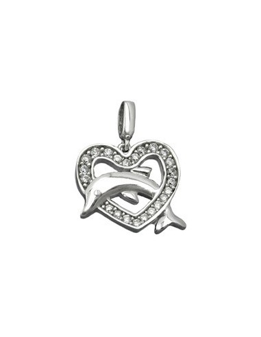 Hängsmycke Heart With Dolphin Silver 925