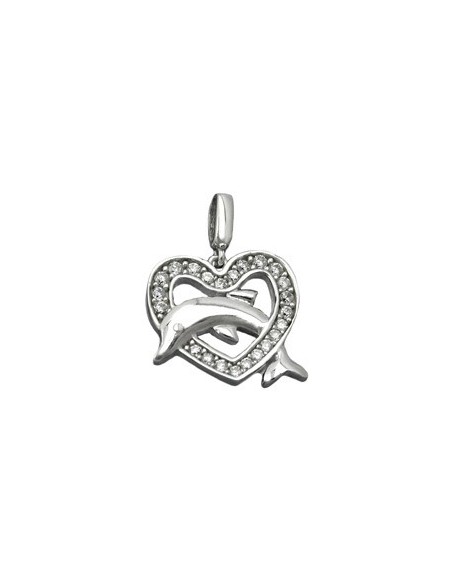 Hängsmycke Heart With Dolphin Silver 925