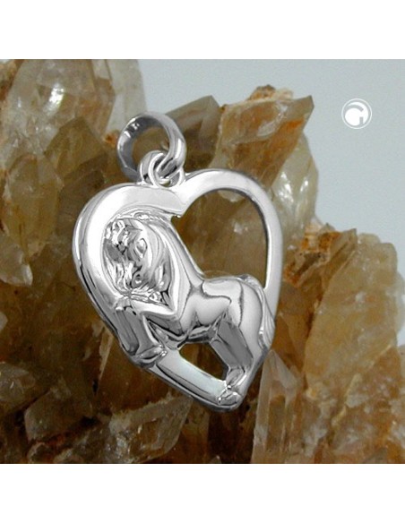 Hängsmycke Heart With Horse Silver 925