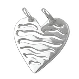 Hängsmycke Heart With Two Eyelets Silver 925