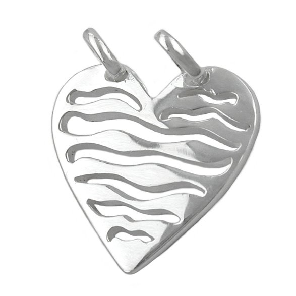 Hängsmycke Heart With Two Eyelets Silver 925