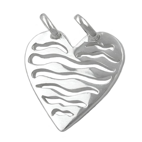Hängsmycke Heart With Two Eyelets Silver 925