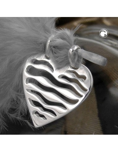 Hängsmycke Heart With Two Eyelets Silver 925