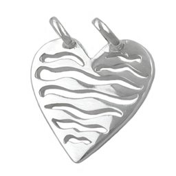 Hängsmycke Heart With Two Eyelets Silver 925
