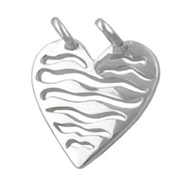 Hängsmycke Heart With Two Eyelets Silver 925